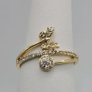 Butterfly Ring 14k Gold Plated with Sparkling Details Jewelry Accessory