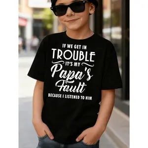Soft cotton T-shirt for boys and girls, featuring interesting letter prints, a casual summer top, suitable for teenage girls' clothing. Funny Graphic Tees