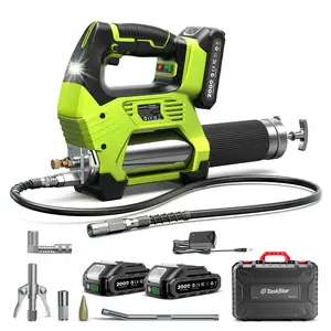 Taskstar 12000PSI Wireless Electric Grease Gun - 3-Speed Power Tool with Brushless Motor, Dual 2.0Ah Batteries, LED Light, High Pressure for Industrial Heavy-Duty Use