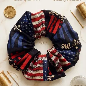 Patriotic USA Flag Scrunchie - Red White & Blue - US 250th Anniversary