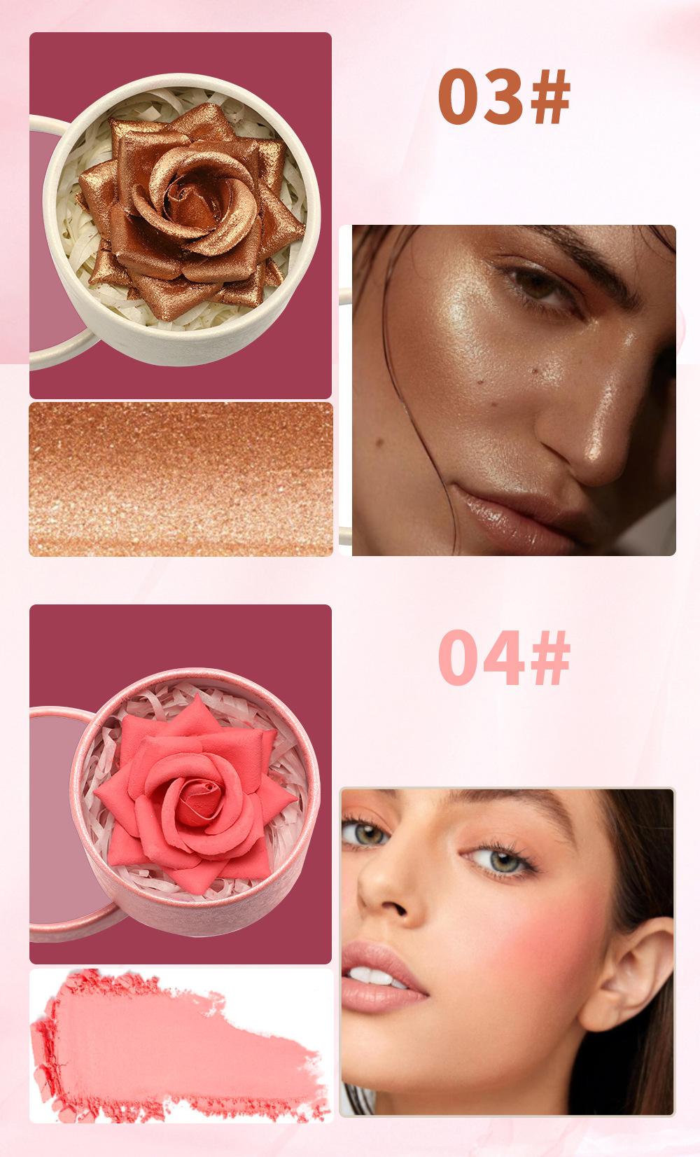 3D Rose Blush | Natural Glow, Soft Color, Easy Blend Cheek Makeup Lightweight Radiant Flower Cosmetic
