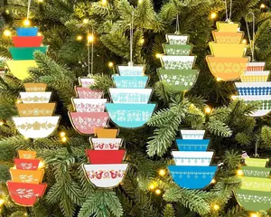 Double-Sided Pyrex-Inspired Acrylic Ornament – Retro Christmas Decor