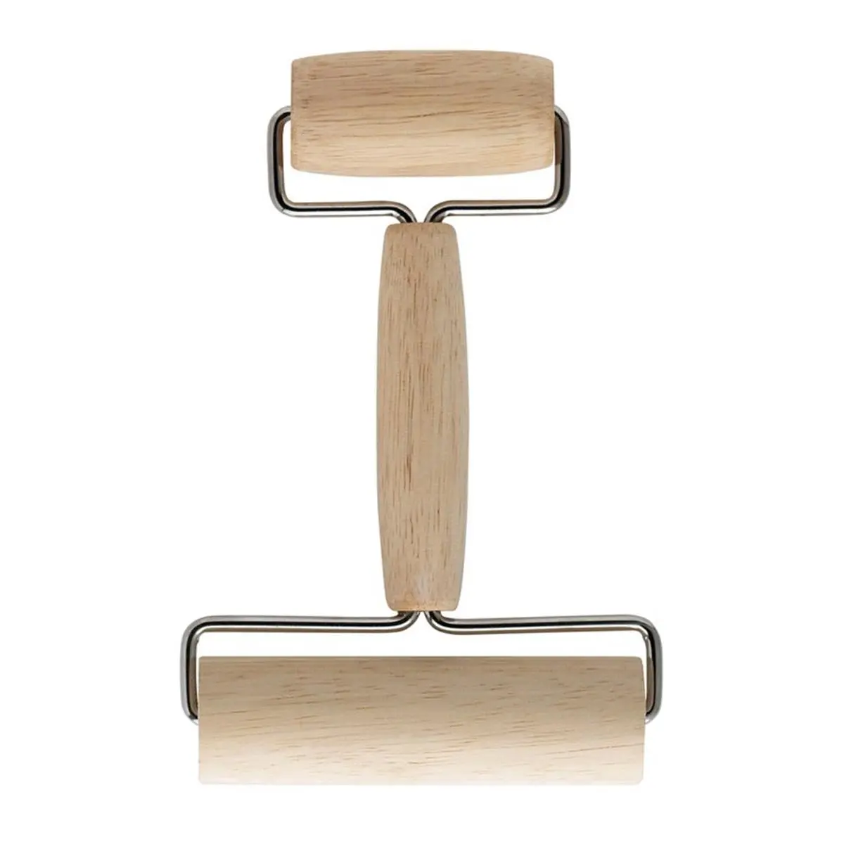 Harold Import 6311559 Wooden Double Dough Roller, 7x4.5 in Dia, Woodworking Tool for Dough Preparation, Wooden Rollers