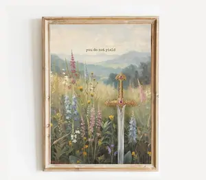 Throne of Glass "You Do Not Yield" Unframed Poster - Floral Botanical Aelin Quote Art Print - TOG Series Bookish Wall Decor - Sarah J. Maas Fan Apparel Art