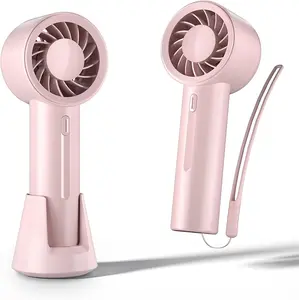 KinYiLO Portable Handheld Fan, 3-Speed Handheld Fan with Desktop Base, Lightweight Yet Powerful, Personal Use, Button Control, Ideal for Office, Travel, Camping, and Students on the Go