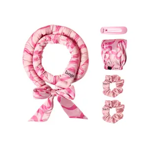 L'ANGE HAIR - Heatless Satin Styling Kit - Satin Curler Headband, 2 Satin Scrunchies & Adjustable Bonnet 5-Piece Set for Overnight, Damage-Free Curls on All Hair Types, Self Care Glow Up Tool, Heatless Hair Curlers, Self Care Kit
