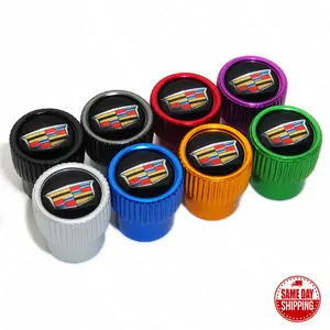 4pcs Gearwheel Style Universal Fit Cadillac Car Wheels Tire Air Valve Caps Stem Dust Cover 8 Colors