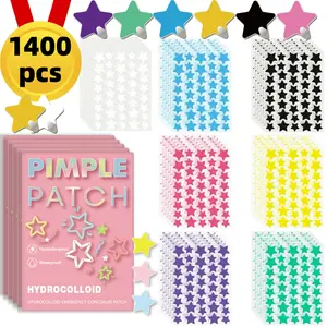 1400pcs Hydrocolloid Acne Patches, Pimple Patches, & Swollen Skin Care Products, Facial Skin Care Essentials, Effective Acne Removal Solution, Hypoallergenic