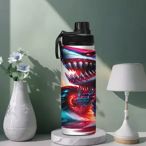 20oz Stainless Steel Insulated Mug, Shark Car Print Design, Dual Layer Vacuum Technology, Perfect Gift for Christmas Halloween Thanksgiving