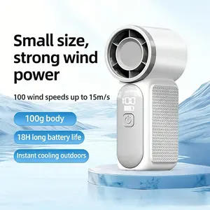 Portable Turbo Handheld Fan with 100 Wind Speeds, Strong Airflow, Long Battery Life, USB Rechargeable, Lightweight Pocket Design, Quiet Operation for Travel Outdoor and Daily Use