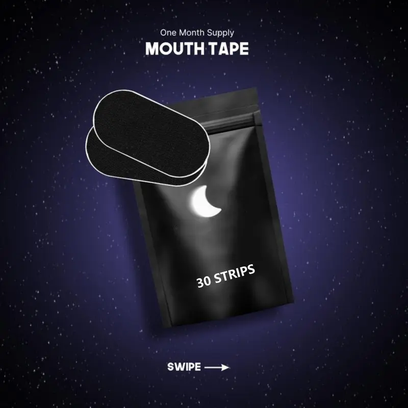 30 Count Mouth Tape Soft Grade Fabric, Strong Hypoallergenic Adhesive, One Month Supply - Mother's Day Gift
