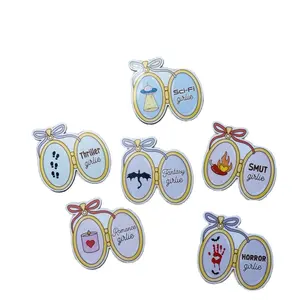 Bookish Locket Stickers - Thriller, Romance, Fantasy, Smut, Horror & Sci-Fi - 2.25" Vinyl Decals for Kindle, Laptops, Water Bottles & More