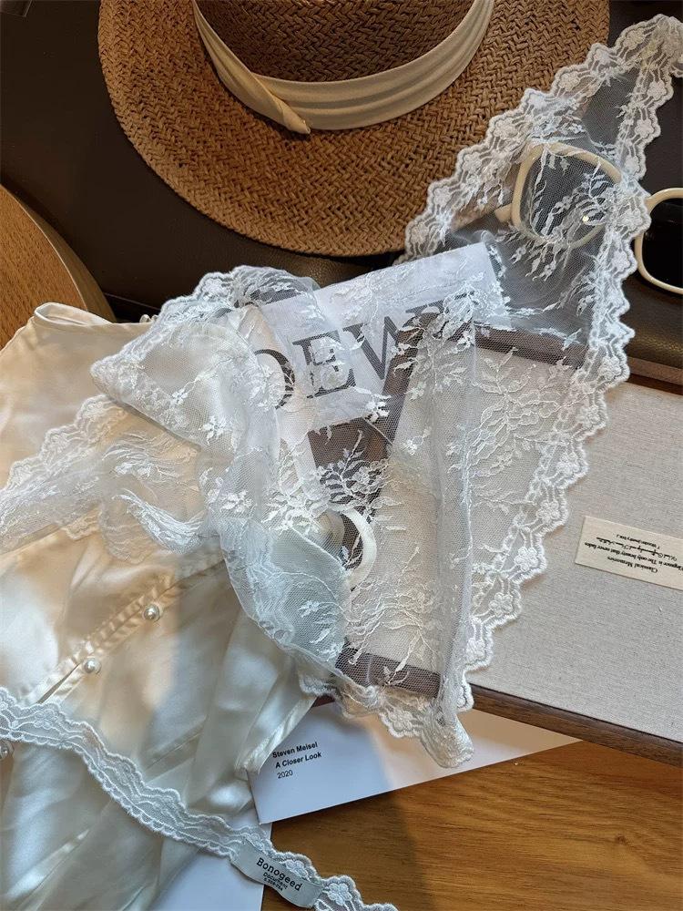 2025 HOT SALE! Y2K Women Lace Tulle Bandage Skirt Stacked Lace Half Skirt Layering Small Butt Curtain Flower Triangle Hair Scarf