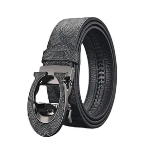 New High-End Men's Automatic Buckle Belt Business Casual Leather Belt Fashion All-Matching Pant Belt
