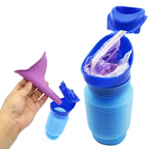 Emergency Urinal 750ML, Pedestal Urinal, Pocket Toilet for Men Women, Pee Bottles with Sealed Lid Collapsible Portable Urinals for Camping Travel Car Traffic Jam
