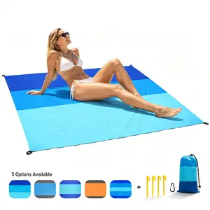 Oversized Beach Towel Blanket, Sandproof Quick Dry Beach Mat with Stakes, Lightweight Waterproof Picnic Towel for Beach, Pool, Camping, Travel, Outdoor Use, Storage Bag Included