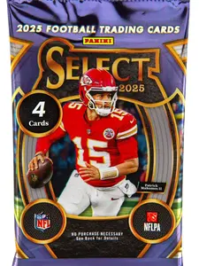 2025 Panini Select Football: Single Pack From Blaster Box, Sports Trading Cards, Look For Autographs and Rookies