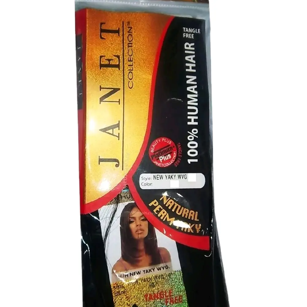 Jannet Human Hair Yaki Weaving Hair 10" - 100% Natural Hair, Includes New Yakib WG, Tangle Free, Plus Size