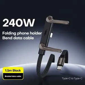 240w Fast Charging Data Cable, Compatible with iPhone, Foldable Gaming Charger, Ideal for Work, Home, Festivals, Travel, All Seasons