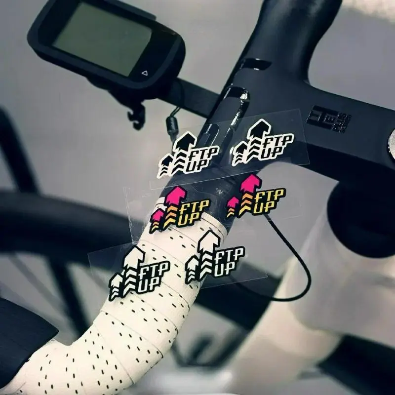 2Pcs set of FTP UP road bike bike frame handlebar stickers, durable PVC material, colorful top tube decals, suitable