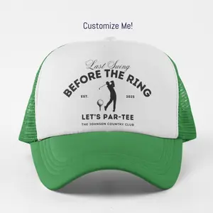 Custom Bachelor GOLF Trucker Hat – Personalized Golfing Design for Bachelor Party | Last Swing Theme Bachelor Party Hats, Groomsmen Hats, Fish Theme Camping Lake Accessories, Matching Group Hats
