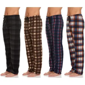 (4-Pack)Men'sMicroFleeceLoungePajamaPantsLoungewearMenswear Nightwear Homewear