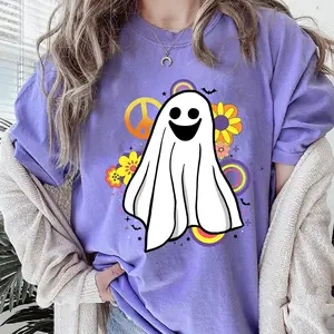 Funny Halloween Boo Floral Ghost Shirt, Witch Tshirt, Halloween Shirt Women, Spooky Season, Womens Ghost Shirt, Gifts