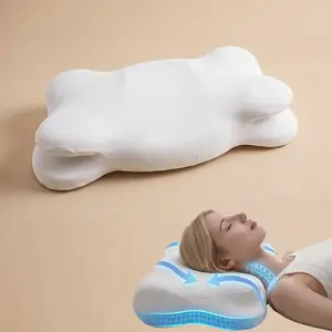 3D Sleep Pillow — Memory Foam Cloud Pillow: Removable, Washable, and Breathable Cover; Features 3 Distinct Sleep Zones and 2 Height Options; Suitable for Various Sleeping Positions, Including Back, Side, and Stomach Sleeping.