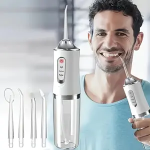 Smart Electric Water Flosser, 360° Rotating Nozzle, Replaceable Head, USB Rechargeable Oral Irrigator, Home & Travel Use