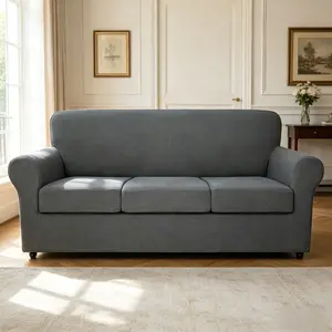 4-Piece Stretch Sofa Covers for 3 Cushion, Pet-Friendly, Couch Covers for Living Room Furniture Slipcovers, Thickened Jacquard Fabric