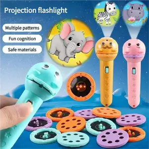 Projection Flashlight, Bedtime Story Projector Toy, 3 Slides with 24 Patterns, Safe ABS Material, Interactive Early Learning STEM Tool for Toddlers, Portable Visual Cognitive Gift, Easy-to-Use Science Aid for Parents & Teachers.