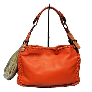 Pre-owned Bottega Veneta Glossy Intrecciato & Python Shoulder Bag 34 × 27 × 9 cm