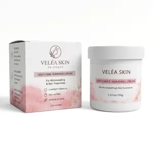 【For beauty and skincare use】VELEA SKIN 5% Lidocaine Cream for Anesthetic ointment, 3.53 oz Jar – Fast-Acting Lidocaine Numbing Cream & Topical Analgesic Cream,Suitable for Microneedling, Tattoos, Eyebrow Tattooing, Hair Removal, and Other Scenarios