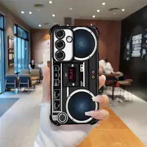Vintage 80s Boombox Cassette Smartphone Case for Galaxy S25, MagSafe Ready Cellphone Casing with Unique Cool Design, Protective Cover Phone Accessories.666