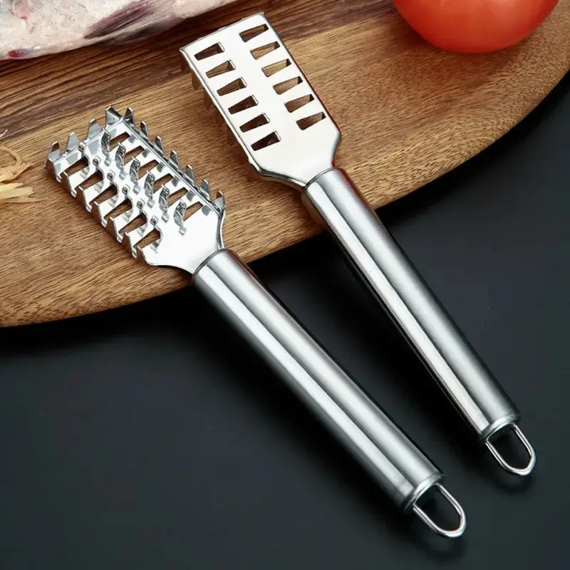Stainless Steel Fish Scaler, Anti Splash Fish Scale Remover Scraper, Efficient Descaling Tool, No Flying Scales Design, Comfort Non Slip Handle, Seafood Cleaning Kitchen Gadget for Home Cooking