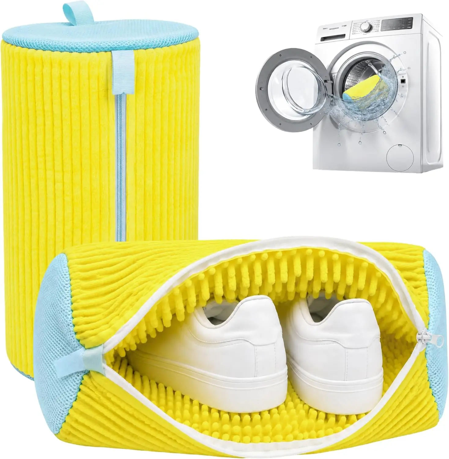 Durable Polyester Zipper Pouch Washable Washing Bag - Daily Shoe Care Accessory for Shoes, Sneakers, Garment & Socks Laundry, Closet Organizing, Anti-Deformation Compact Reusable Laundry Machine Tool