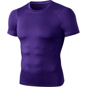 Men's Compression Shirt Short Sleeve Cool Dry Workout Athletic T-Shirts Sports Undershirt Performance Compression Tops