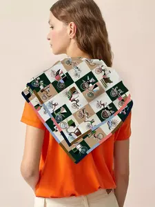 90cm New Fashion Versatile Plaid Color Block Carriage Decoration Air Conditioning Shawl Large Scarf Headscarf Wrap