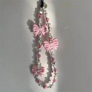 Cute Bowknot Design Phone Chain, Fashionable Phone Lanyard, Phone Strap for Women & Girls, Mobile Phone Decoration Accessories, Charms, Phone Wrist Strap, Cellphone Accessories, Phone Sling