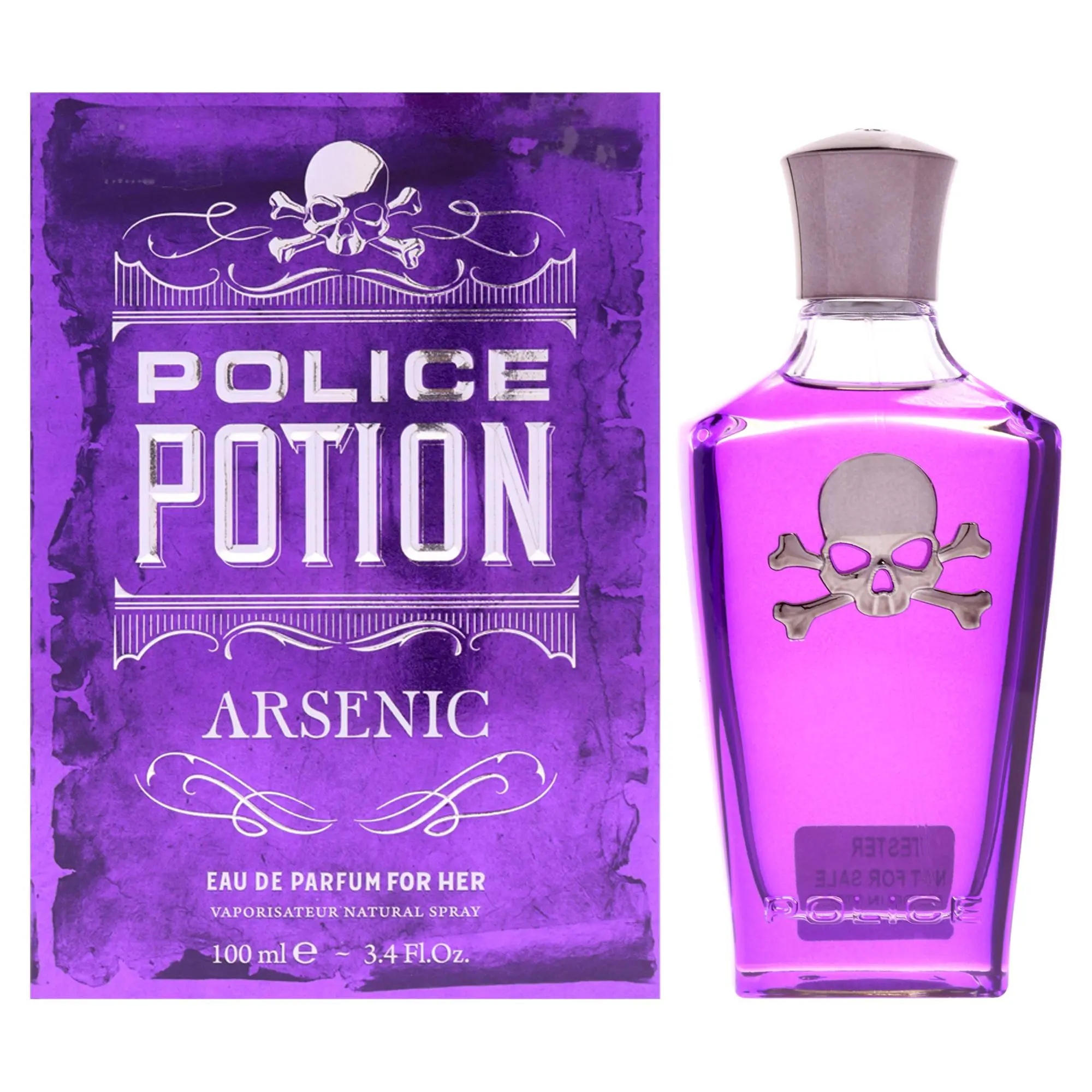 Police Potion Arsenic Women's Eau de Parfum Spray, Long-Lasting Daily Wear Fragrance, Spray Bottle, Easy-to-Carry, 3.4 fl oz/100ml, Ideal for Pulse Point Application