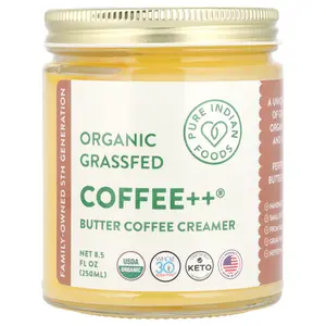 Pure Indian Foods Coffee++®, Organic Grassfed Butter Coffee Creamer, 8.5 fl oz (250 ml)