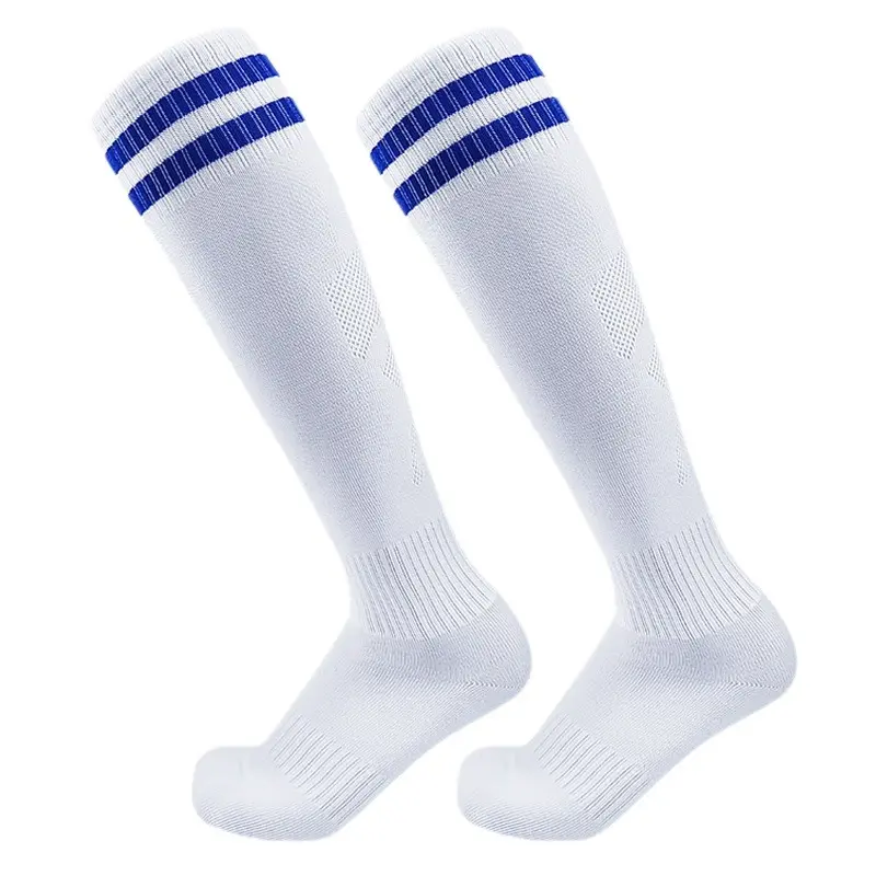 Knee-High Soccer Socks for Adults & Kids, All Seasons, Thick Terry Cloth Footbed, Non-Slip Silicone Grips Sports Socks