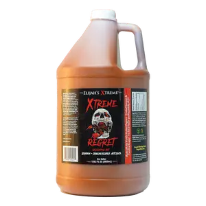Elijah’s Xtreme Regret Hot Sauce - 800,000 SHU, Gallon 128 oz, Pepper-Forward with Garlic & Lemon, with Carolina Reaper & Trinidad Scorpion