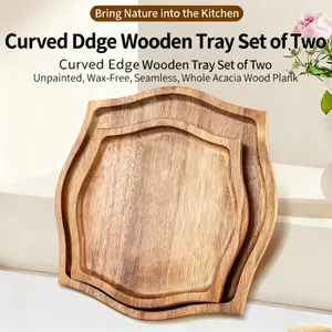 Large Leaf Acacia Wood Serving Tray, Durable Cheese Board & Snack Bowl, Elegant Tray for Home Entertaining, Housewarming Gift, Christmas Decorations
