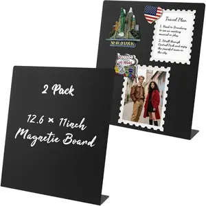 2 Pack  Board,Black  Board,Metal  Bulletin Board, Display Stand for , School, Kitchen, Office