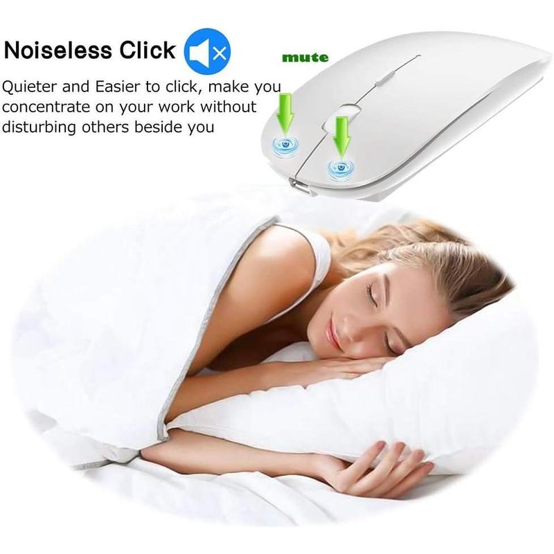 Bluetooth Mouse for MacBook/Laptop/Notebook/pc/iPad/Chromebook, Wireless Mouse forMacBook air/Pro (White)