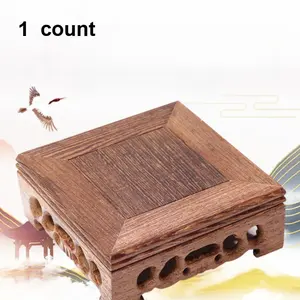 Small Square Platform Chinese-style Vase Ceramic and Glass Ornament Base Creative Handicraft，1  count
