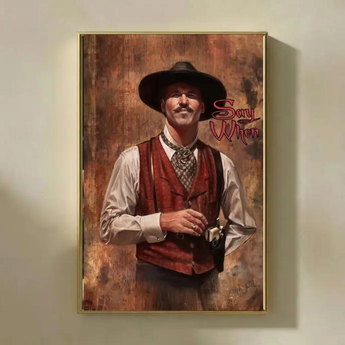 [NO FRAME] Vintage Tombstone Movie Poster, Wyatt Earp, Doc Holliday & Earp Brothers Walking Scene