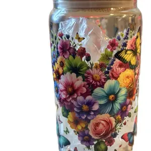 16 oz Glass Tumbler with Bamboo Lid & Plastic Straw Reusable Fashionable Design for On-the-Go Drinks Hand Wash Only Clear View Natural Touch Complete Drinking Solution