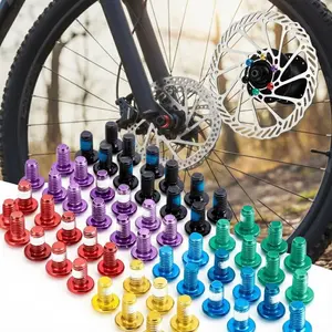 T25 Torx Disc Brake Bolt Kit M5x10mm, High-Strength Alloy Steel Anti-Loosing Brake Pad Screws, Universal Bike Disc Brake System Upgrade Set, Wear & Corrosion Resistant Repair Tool for Road Mountain Bicycle Modification